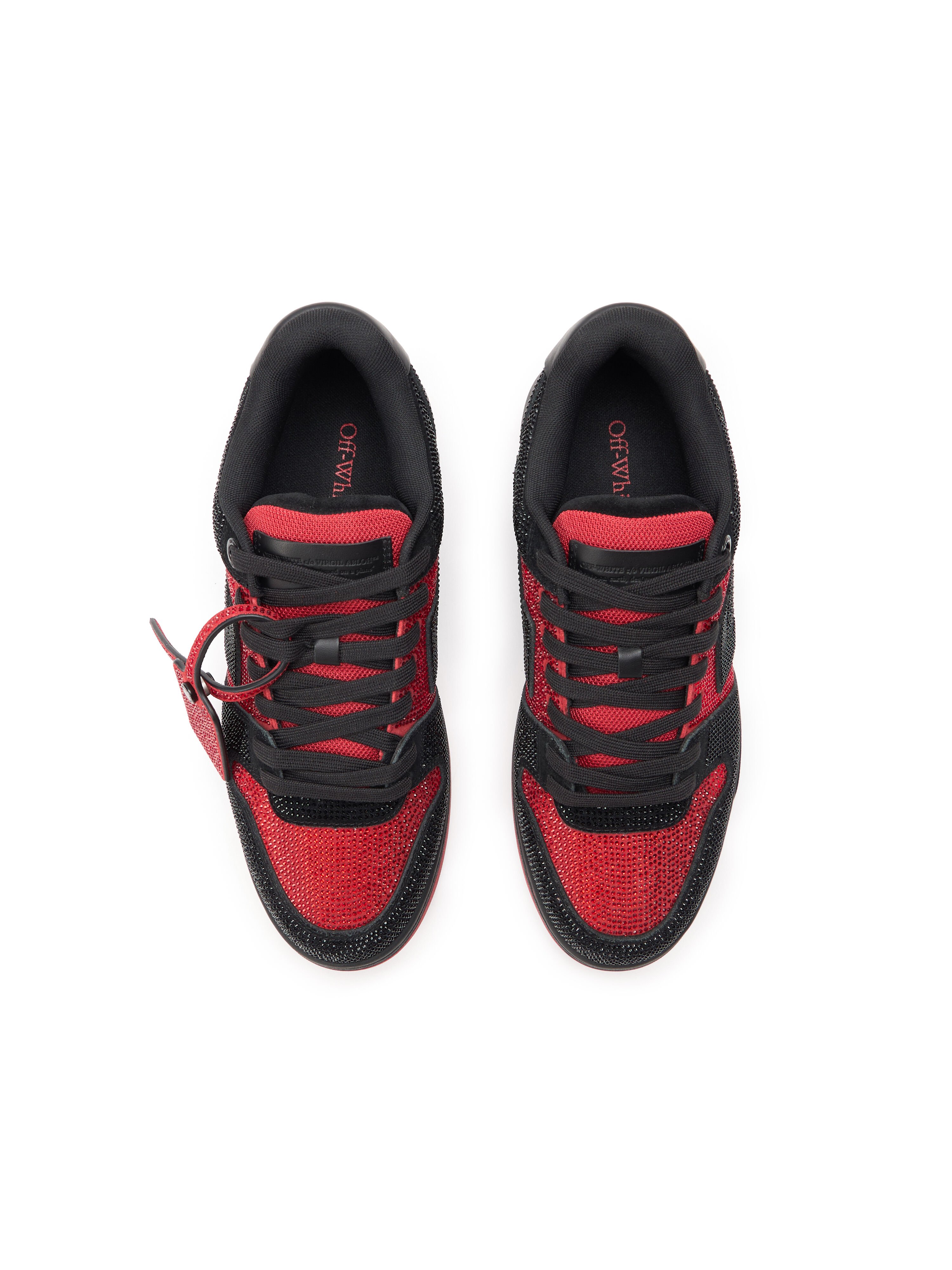 OFF WHITE Off-White™ c/o AC Milan Out Of Office Strass Sneakers BLACK - RED OMIA189G25LEA002