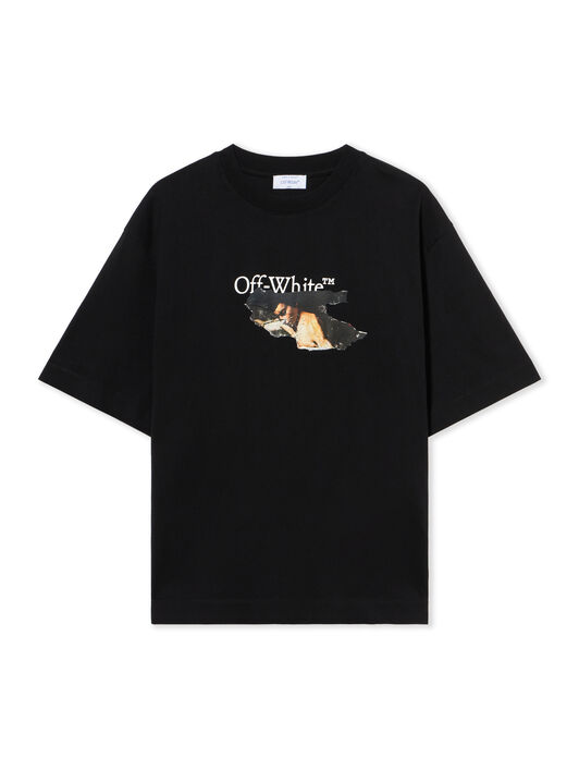 OFF WHITE Paint Arrow Skate Logo Tee BLACK - WHITE OMAA120F25JER00U