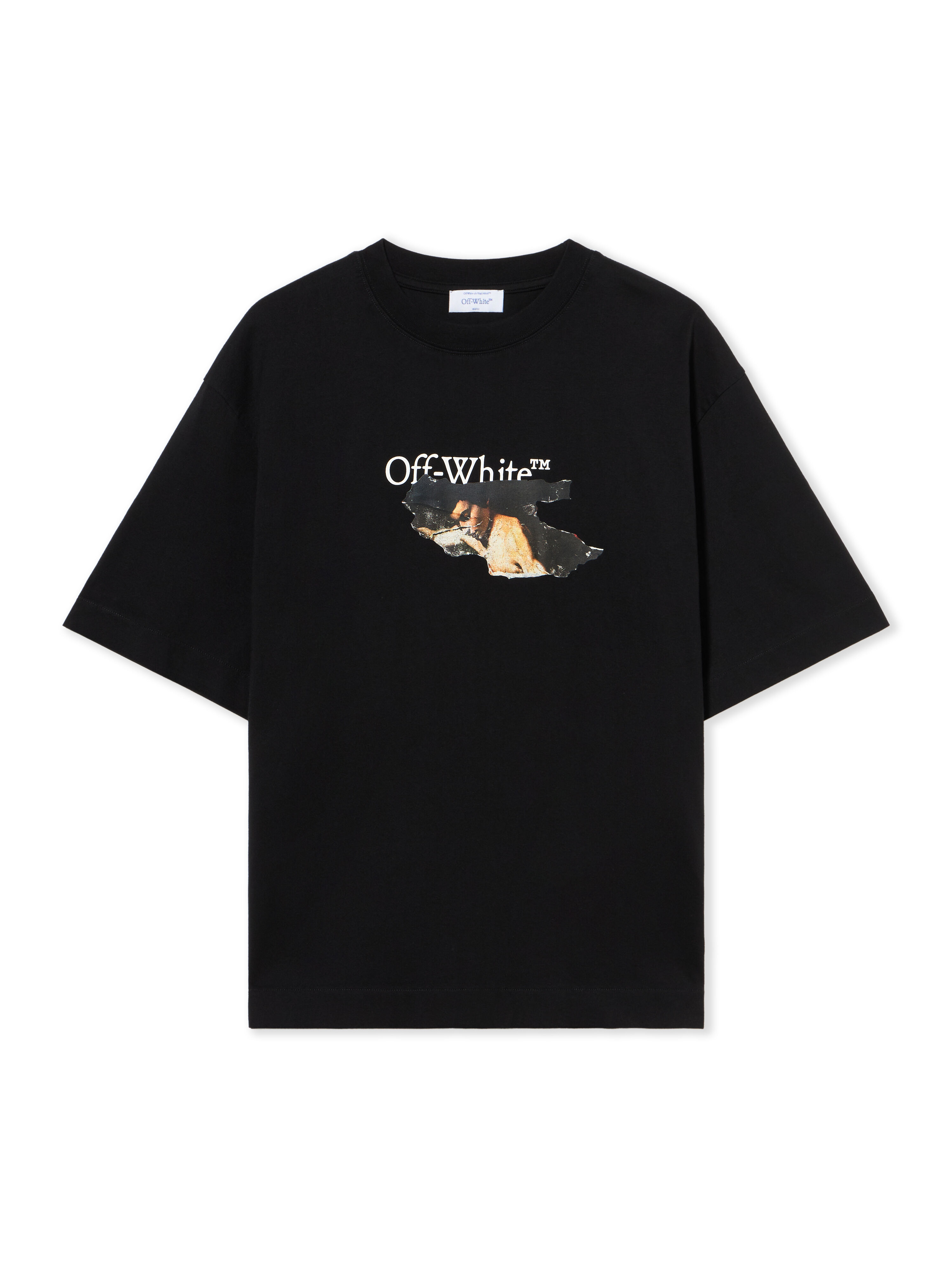 OFF WHITE Paint Arrow Skate Logo Tee BLACK - WHITE OMAA120F25JER00U