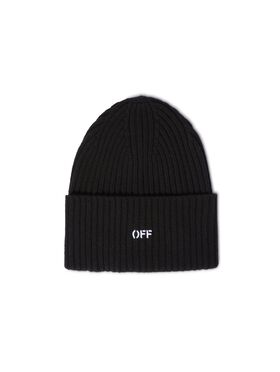 OFF WHITE Black Stamp Loose Beanie WHITE OWRB133C99LEA001