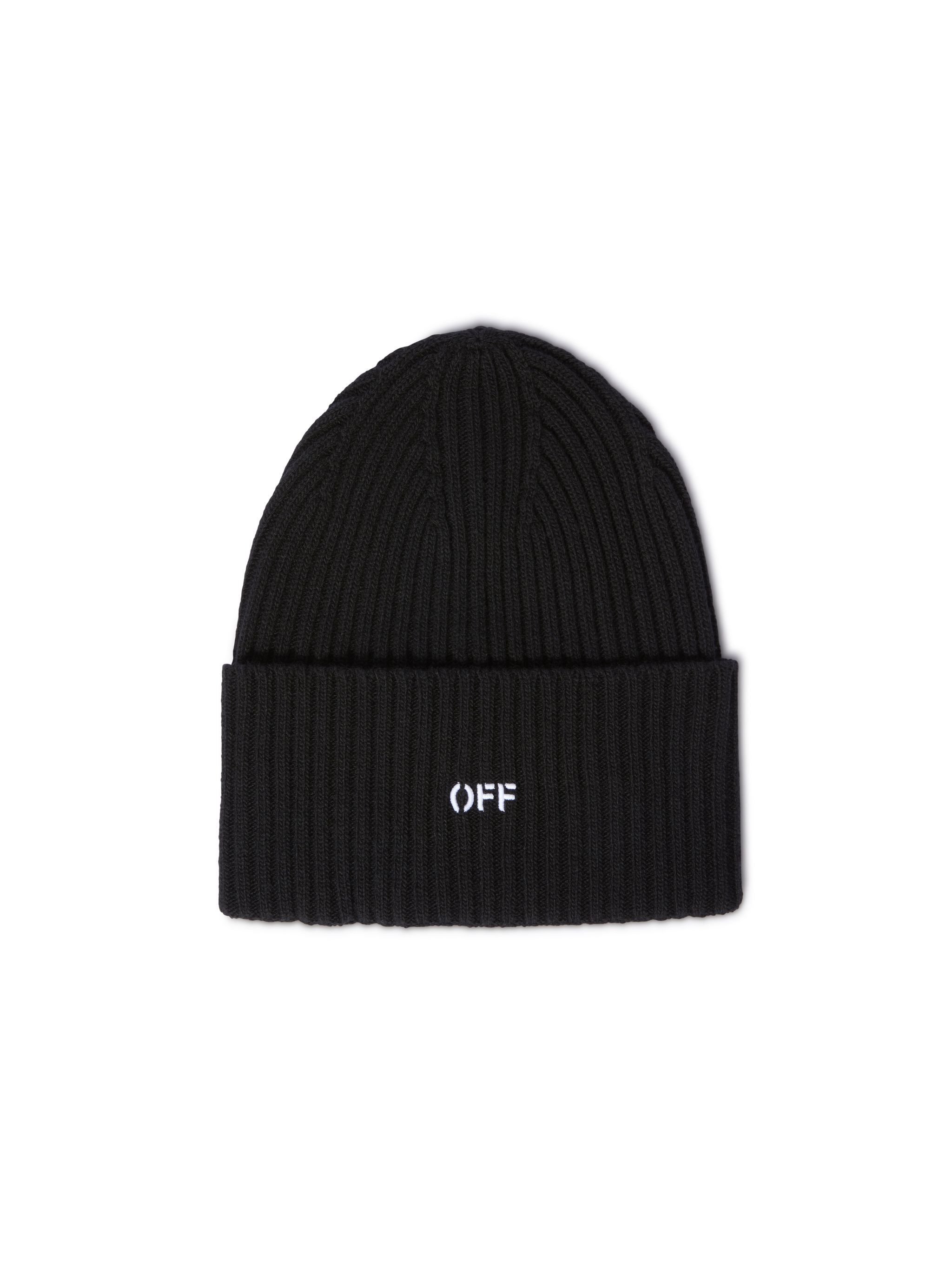 OFF WHITE Black Stamp Loose Beanie BLACK OWLC018C99KNI004