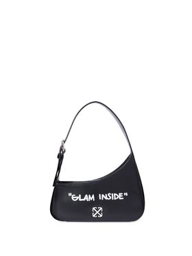OFF WHITE Black Jitney Quote Shoulder Bag BLACK OWNN18BC99LEA001
