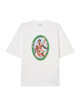 OFF WHITE Fresco Oval Skate  T-Shirt WHITE - BLACK OMAA120S25JER002