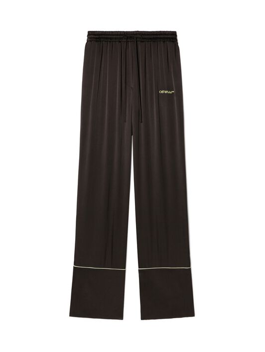 OFF WHITE Braune Satin Pyjamahose SCHWARZ OWCA18KS25FAB002