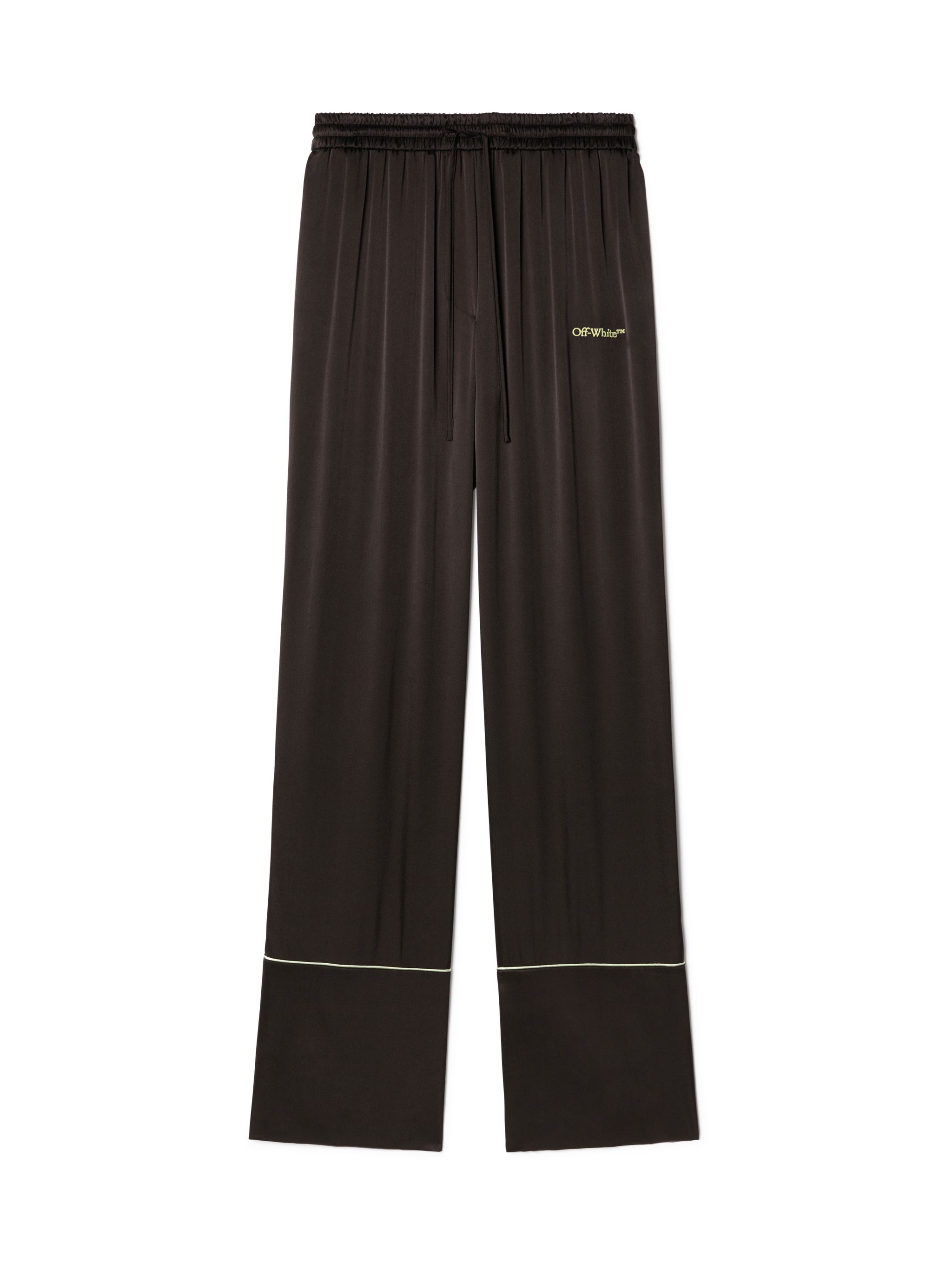 OFF WHITE Braune Satin Pyjamahose SCHWARZ OWCA18KS25FAB002