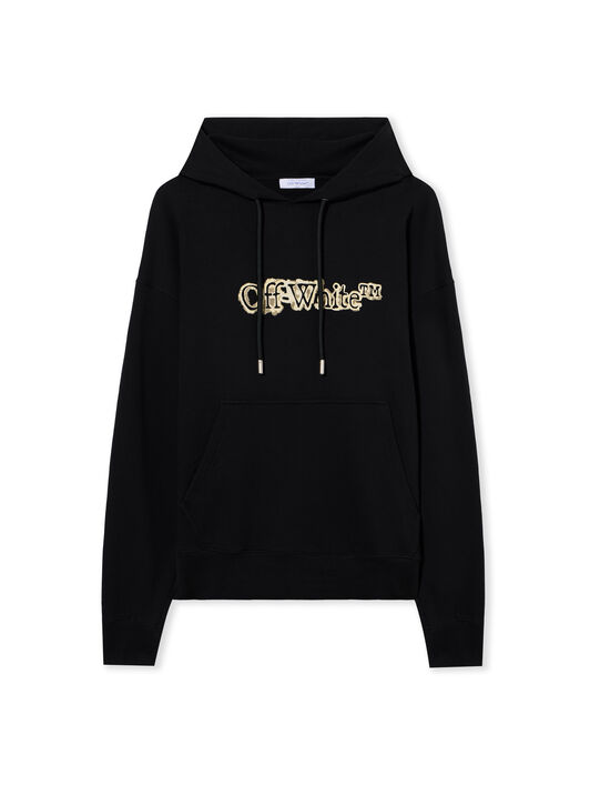 OFF WHITE Cloudy Arrow Skate Hoodie BLACK - DOUBLE CREAM OMBB085F25FLE00L