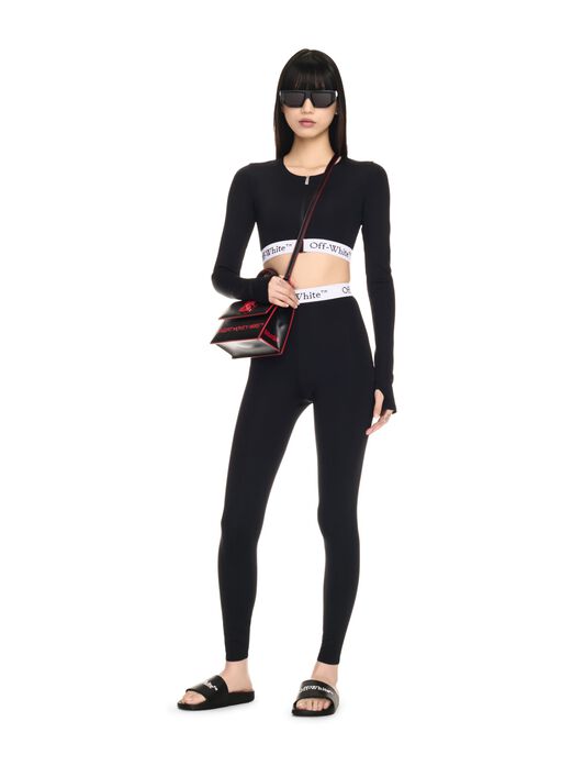 LEGGINGS CON BANDA LOGATA OFF WHITE LEGGINGS CON BANDA LOGATA NERO OWVV003F24JER001