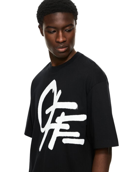 OFF WHITE Spray Logo Skate S/S Tee BLACK 44MAA120S26J00L