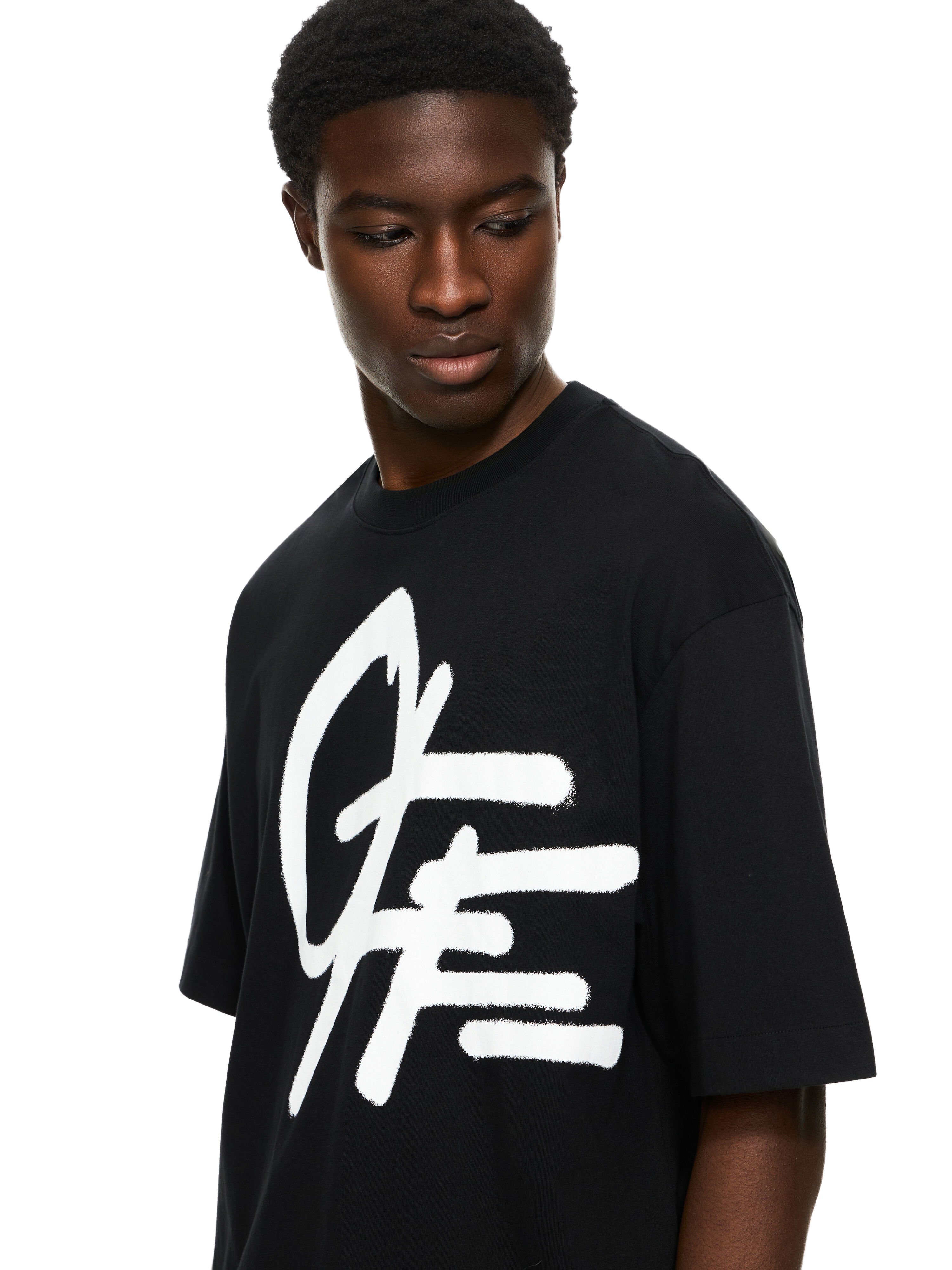 OFF WHITE Spray Logo Skate S/S Tee BLACK 44MAA120S26J00L