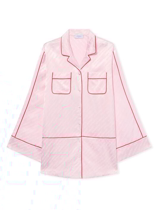 Jacquard Off-White Satin New Roxy Pajama Dress OFF WHITE Jacquard Off-White Satin New Roxy Pajama Dress Soft Pink-No Color 2DG00GS26FAB001