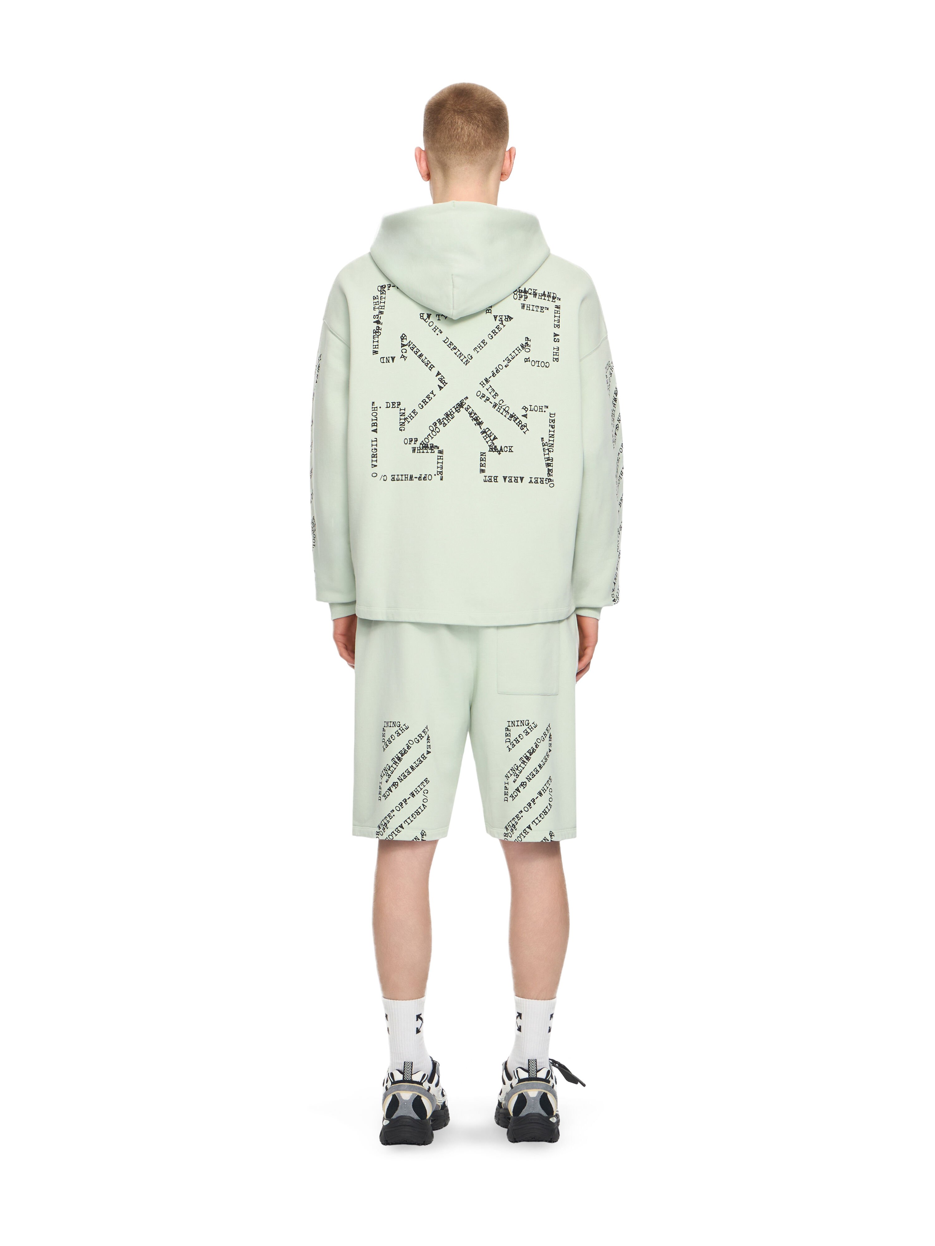 OFF WHITE Type Arrow Diagonal Loose Hoodie FADE OUT MINT 44MBB12MS26F006