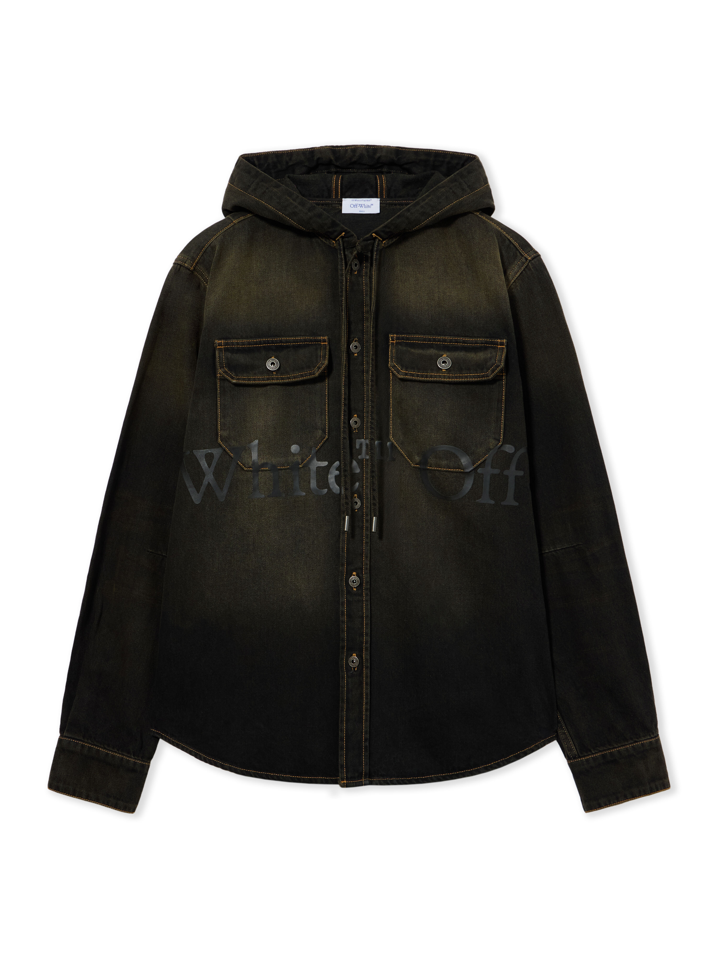 Bookish Hooded Denim Shirt OFF WHITE Bookish Hooded Denim Shirt DIRTY BLACK 44MYD05XF26D002