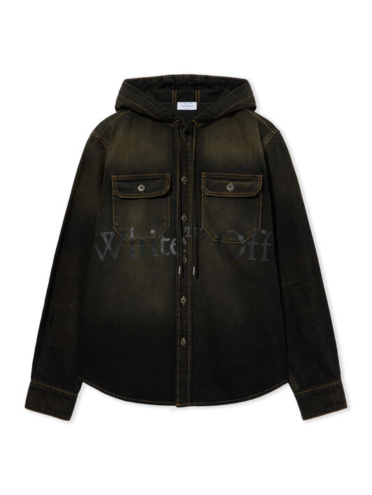 Bookish Hooded Denim Shirt OFF WHITE Bookish Hooded Denim Shirt DIRTY BLACK 44MYD05XF26D002