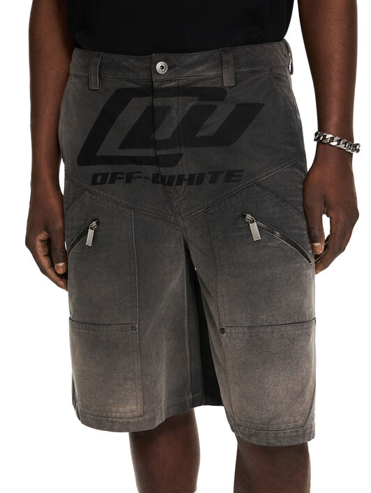 OFF WHITE OWR Gradient Carpenter Shorts BLACK 44XCS005S26F001