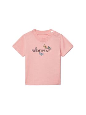 OFF WHITE Schmetterling Bookish T-Shirt ROSA OGXB001S25JER002