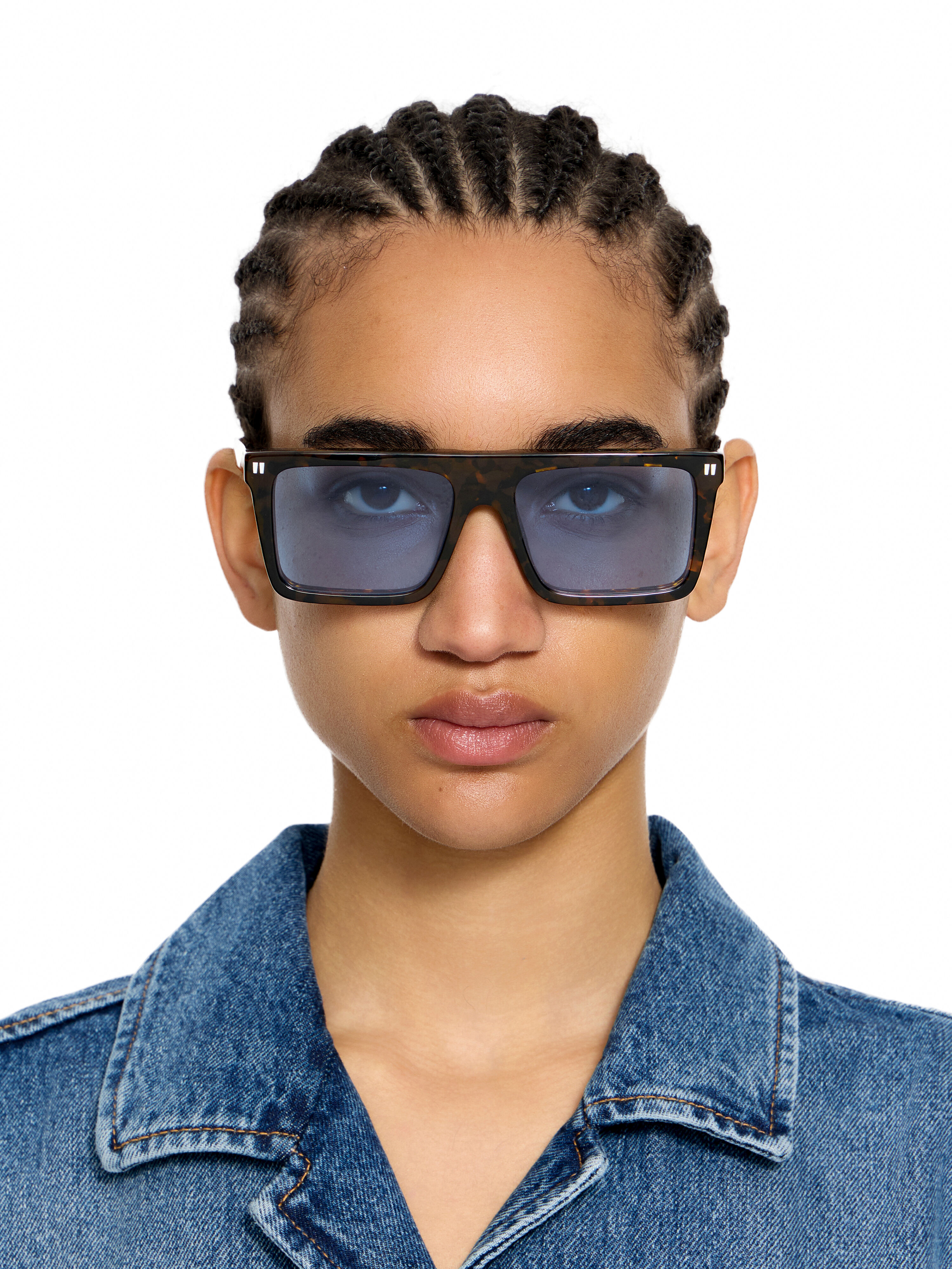 OFF WHITE Bridgeport Blue Lens Sunglasses SHINY WHITE OW1045604556