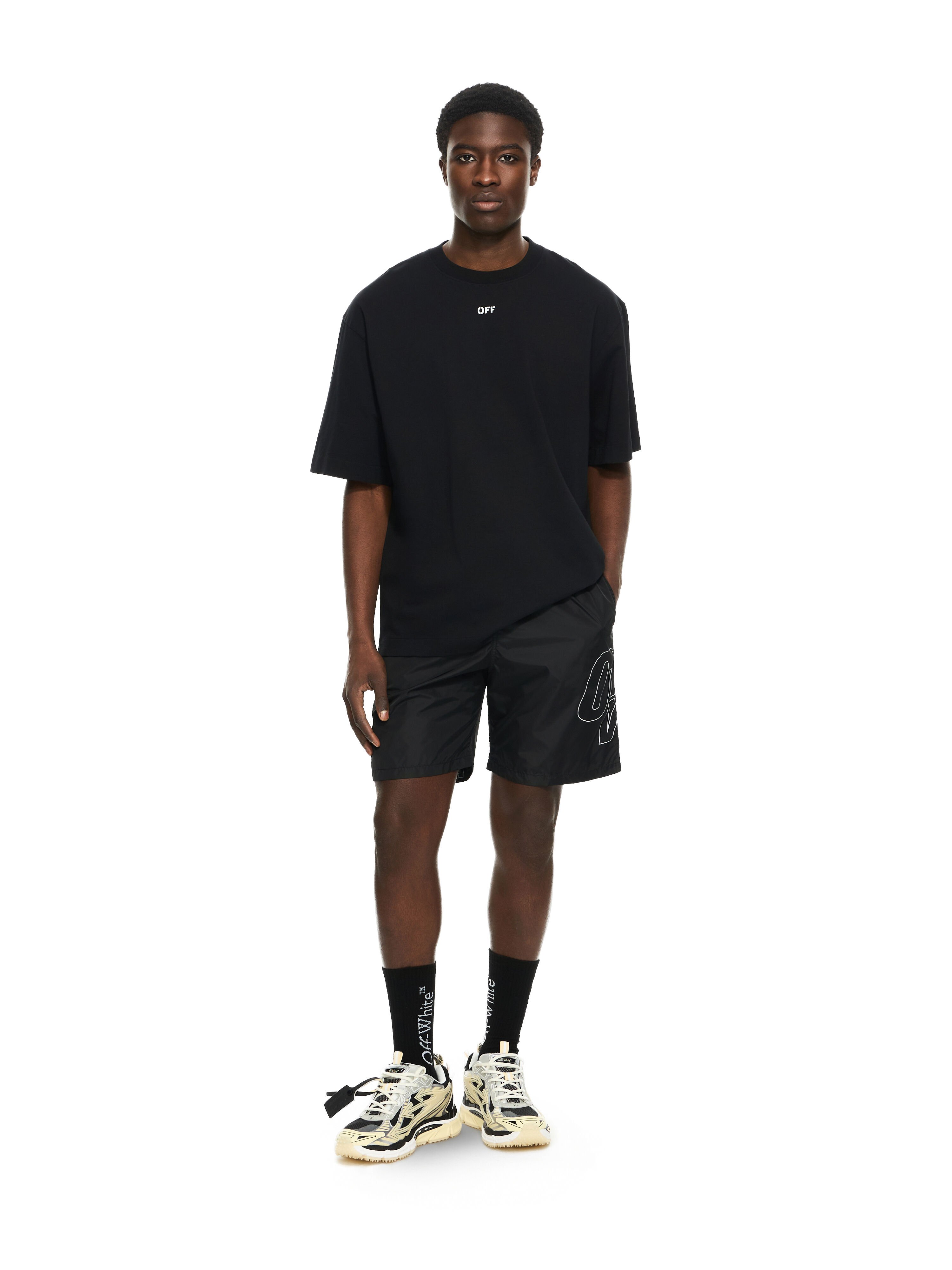 OFF WHITE 3D Spray Arrow Skate S/S Tee BLACK 44MAA120S26J00I