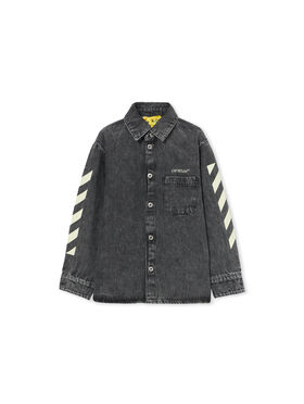 OFF WHITE Classic Arrow Tab Denim Shirt MEDIUM GREY 44BYD001S26D001