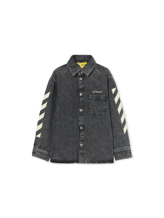 OFF WHITE Classic Arrow Tab Denim Shirt MEDIUM GREY 44BYD001S26D001