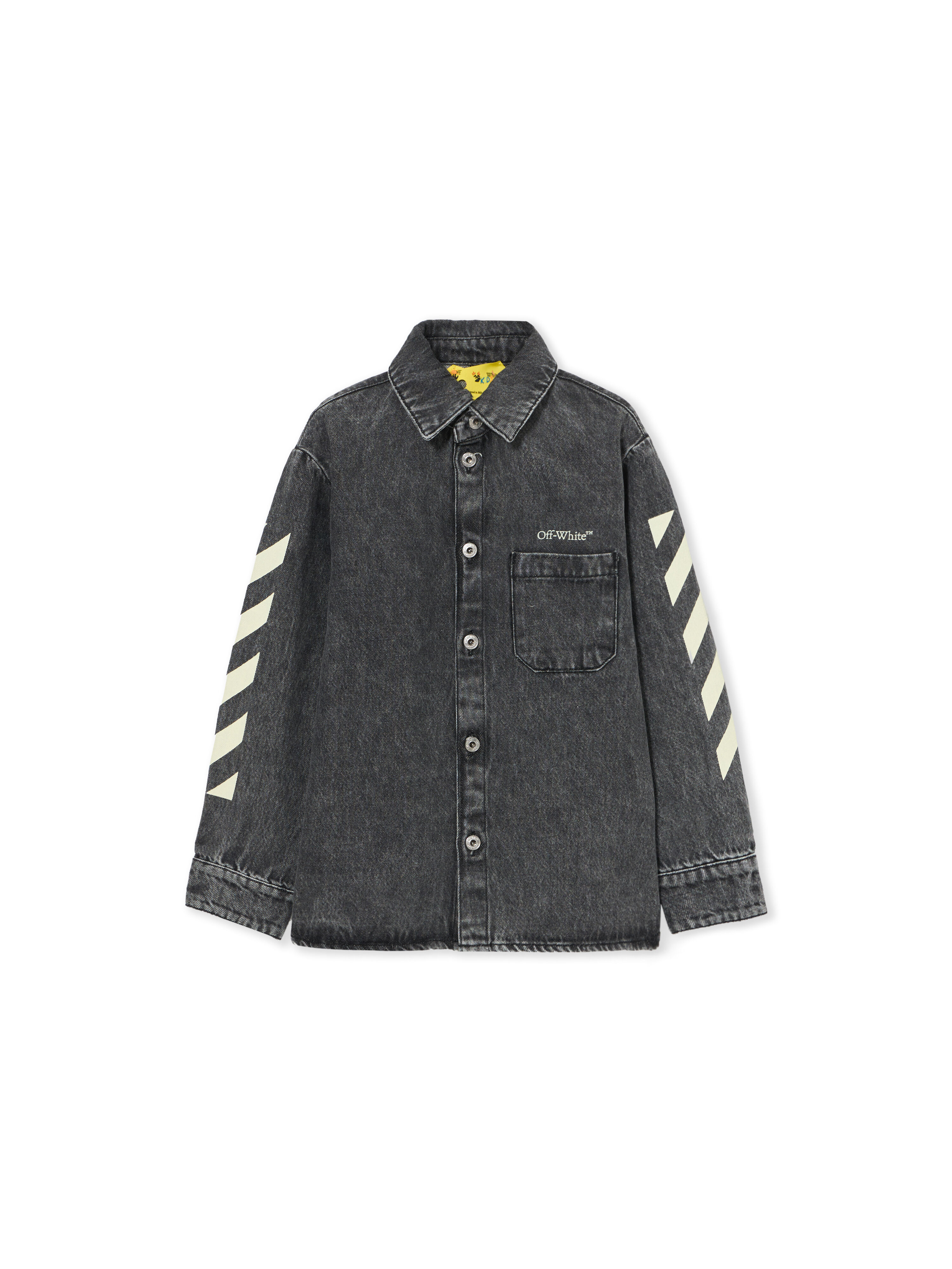 OFF WHITE Classic Arrow Tab Denim Shirt MEDIUM GREY 44BYD001S26D001