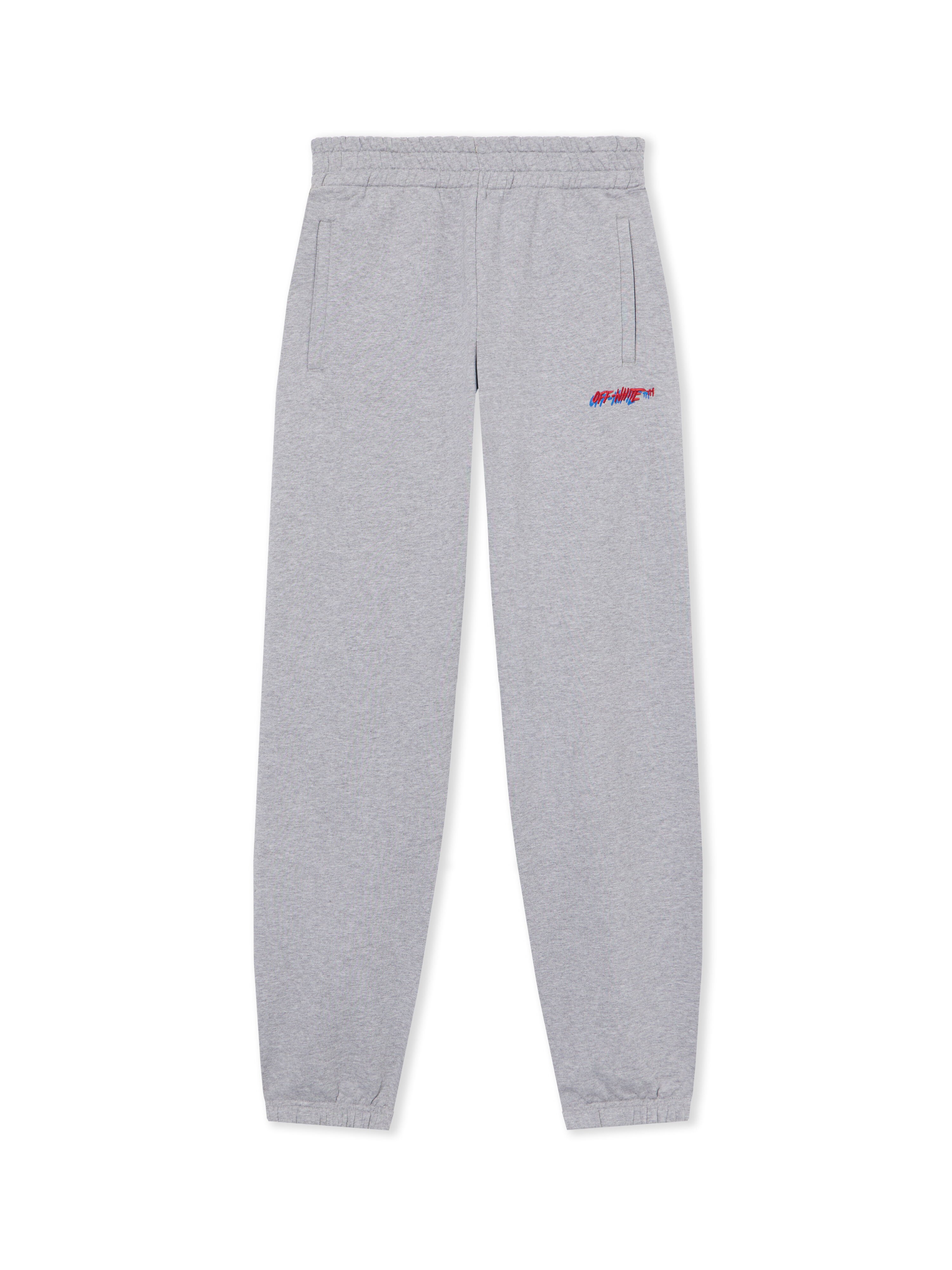 Off-White Shadow Cuff Sweatpants OFF WHITE Off-White Shadow Cuff Sweatpants Gray Melange-Haute Red 2CH006S26FLE001