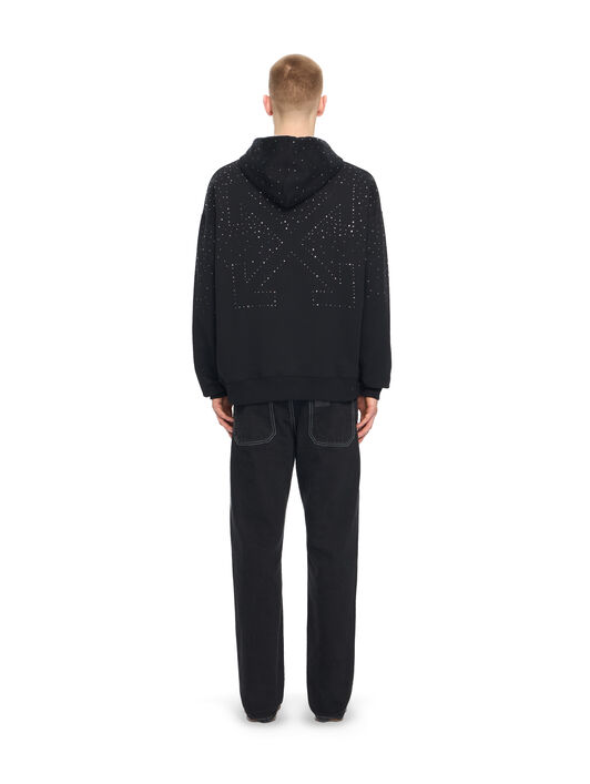OFF WHITE OW X Swarovski Skate Hoodie BLACK - WHITE 44MBB085S26F01B