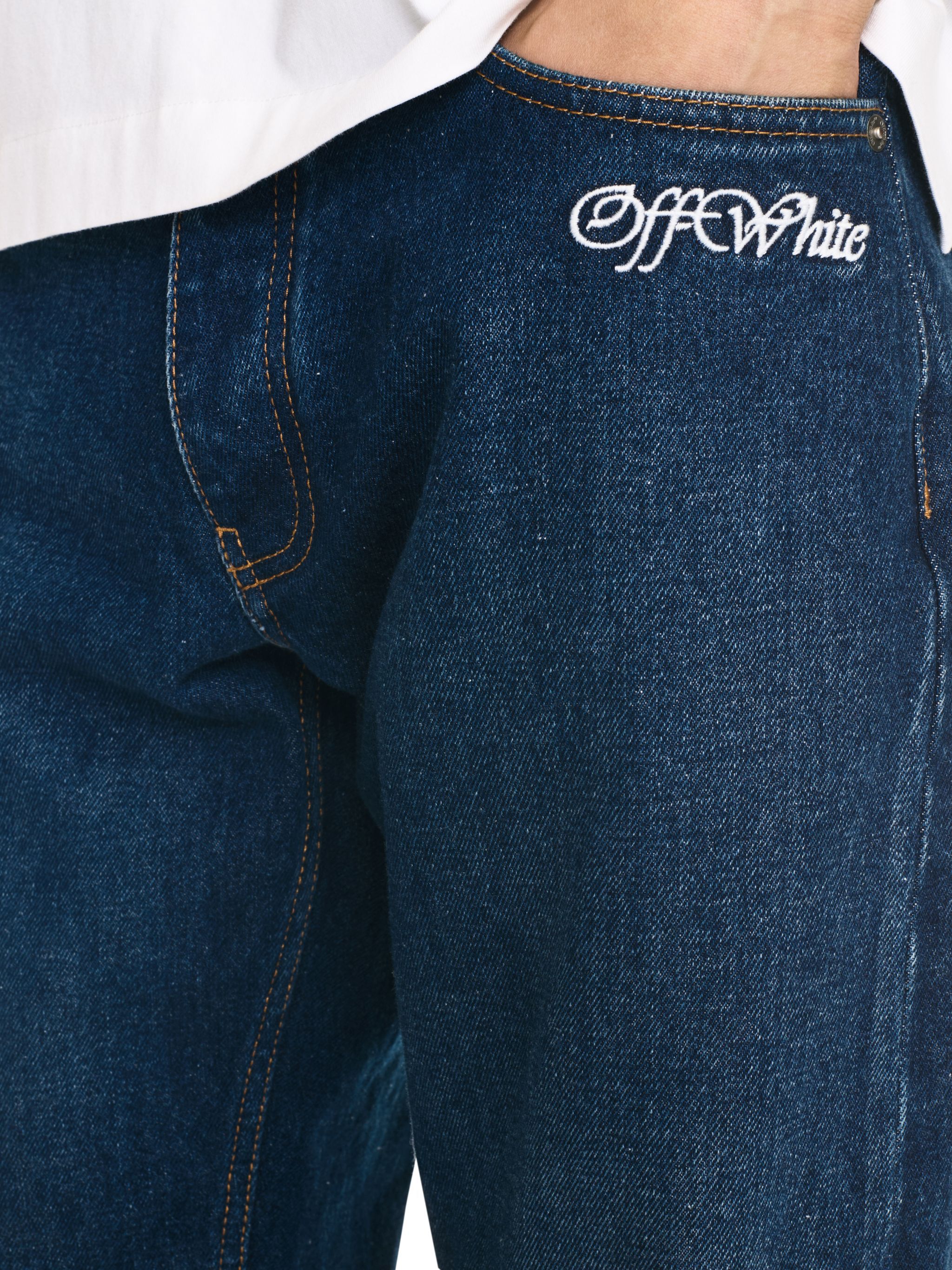 SCRIPT TAPERED JEANS in BLUE for Men | Off-White™