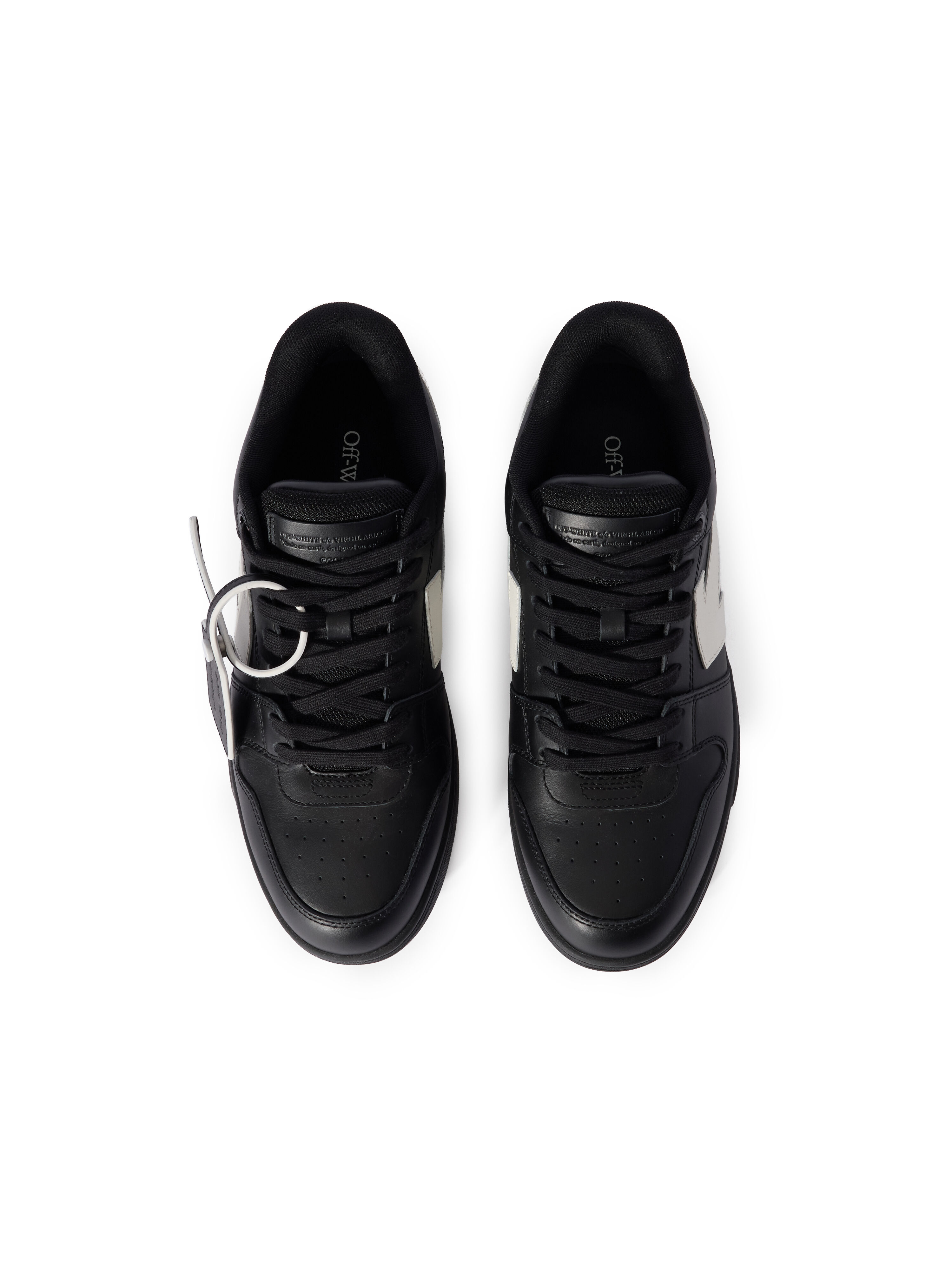 OFF WHITE Out Of Office Leather Sneakers BLACK - WHITE OMIA189C99LEA019