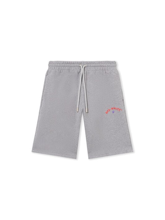 OFF WHITE Star Arrow Skate Sweatshorts GREY MELANGE - SPICY ORANGE OMCI013S25FLE001