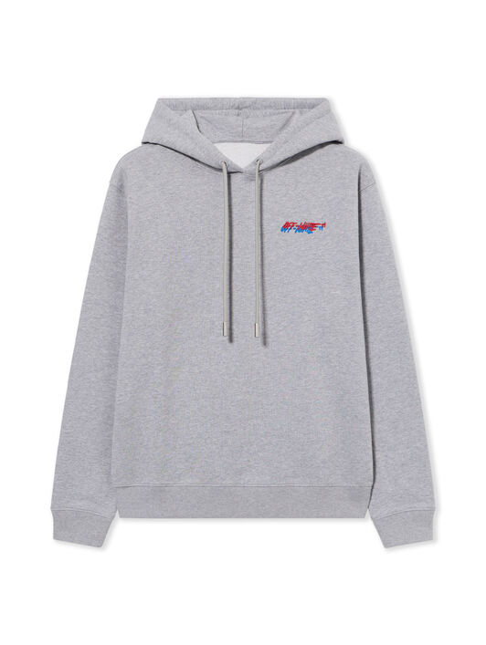 OFF WHITE Off-White Shadow Hoodie Gray Melange-Haute Red 2BB035S26FLE001