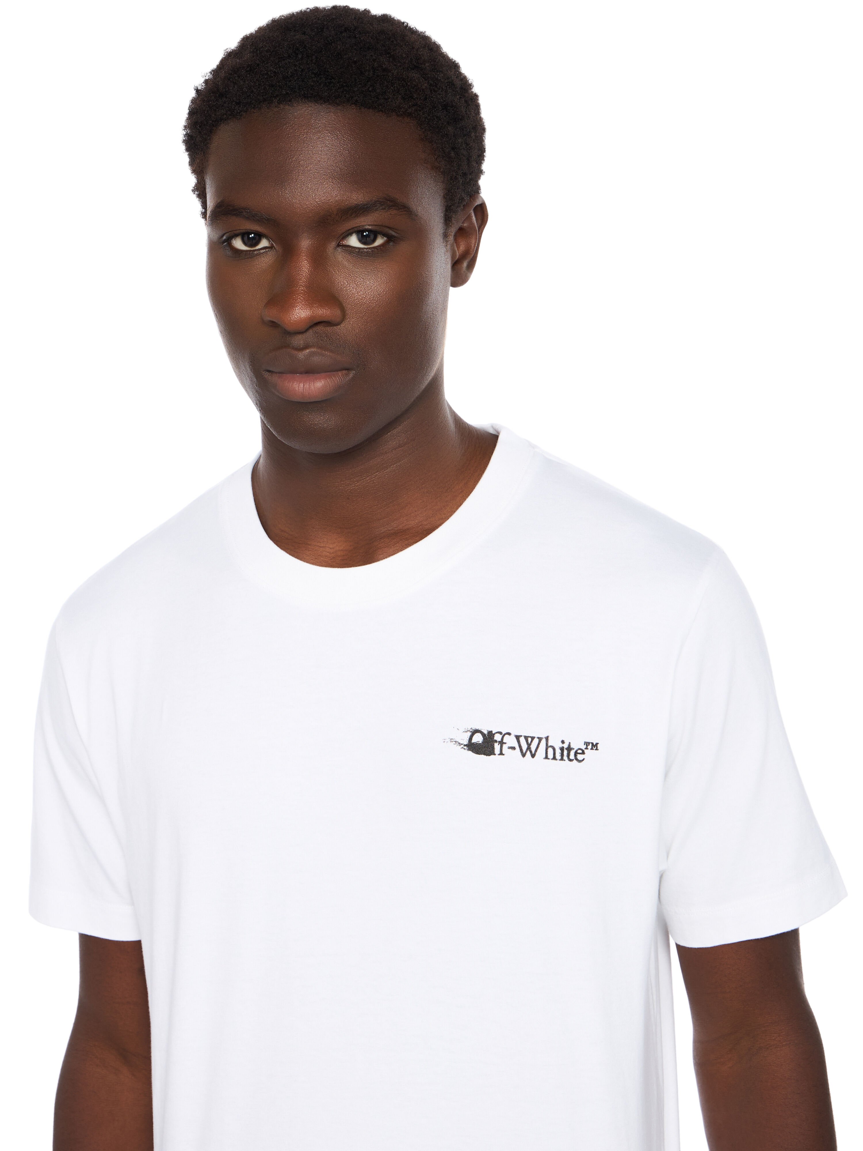 OFF WHITE Ink Arrow Slim Logo Tee WHITE - BLACK OMAA027F25JER007