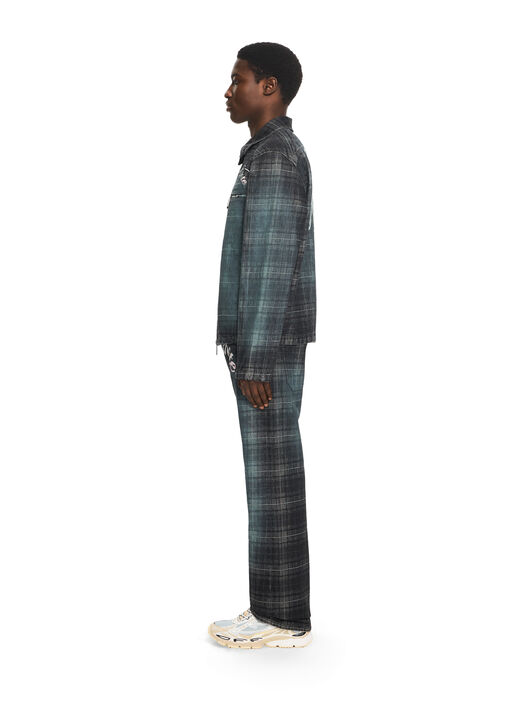OFF WHITE Check Jacquard Skate Coach Denim Jacket CHECK JAQUARD 44MYE09PS26D001