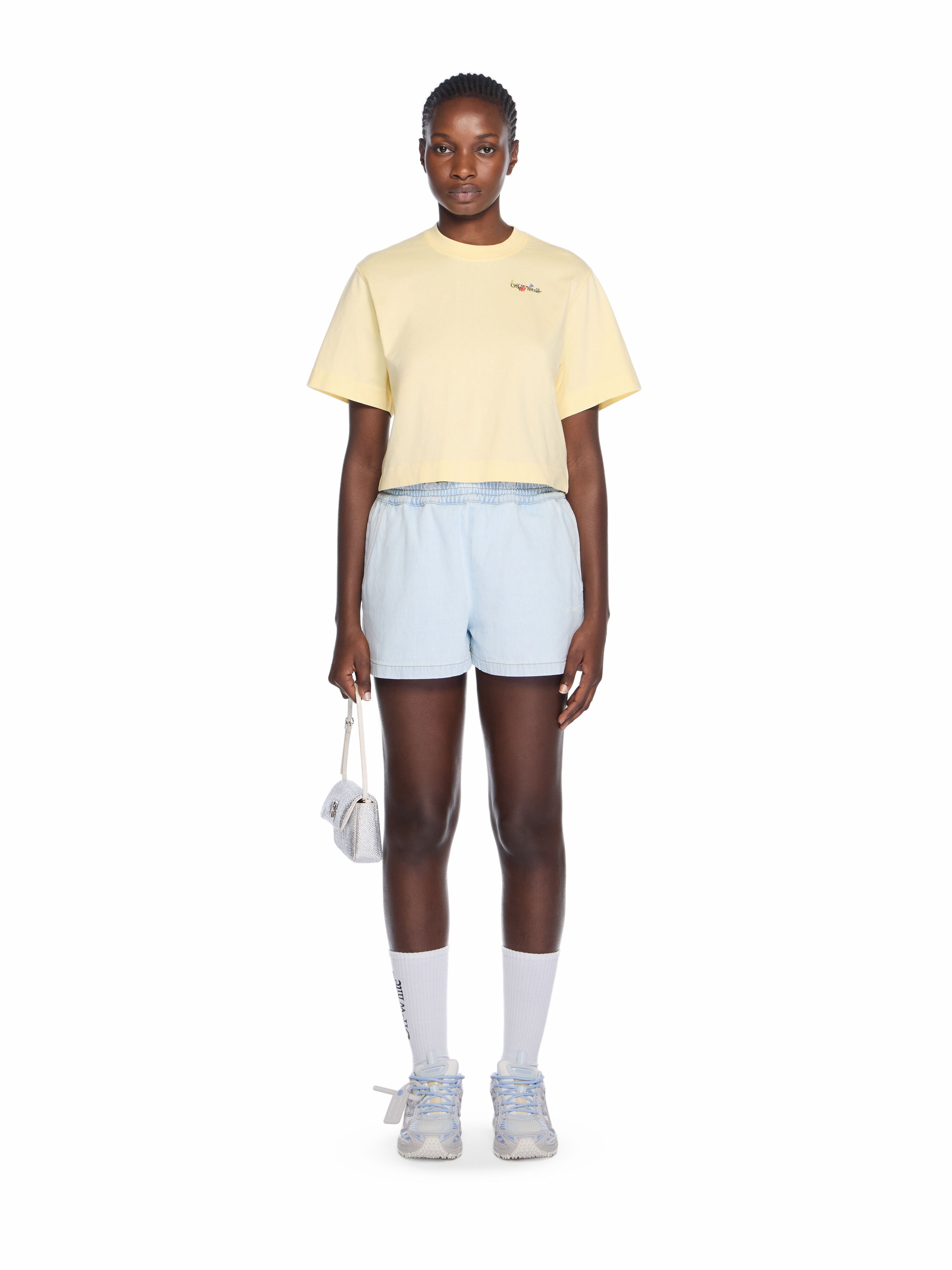 Arrow Glass Flower Crop Logo Tee OFF WHITE Arrow Glass Flower Crop Logo Tee DOUBLE CREAM-BLACK OWAA090F25JER001