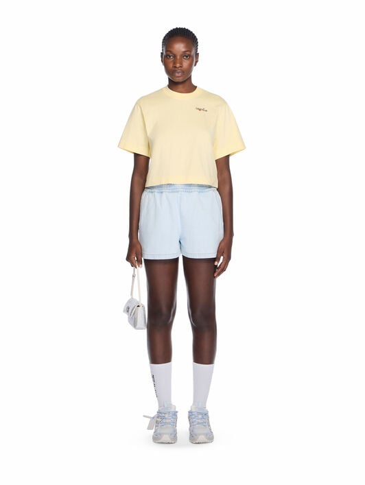 Arrow Glass Flower Crop Logo Tee OFF WHITE Arrow Glass Flower Crop Logo Tee DOUBLE CREAM-BLACK OWAA090F25JER001