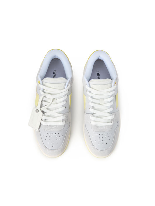 OFF WHITE Out Of Office Suede Sneakers MEDIUM GREY - YELLOW OMIA189F25LEA005
