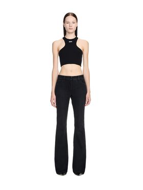 OFF WHITE Black Off Stamp Ribbed Top BLACK OERI129C99PLA001