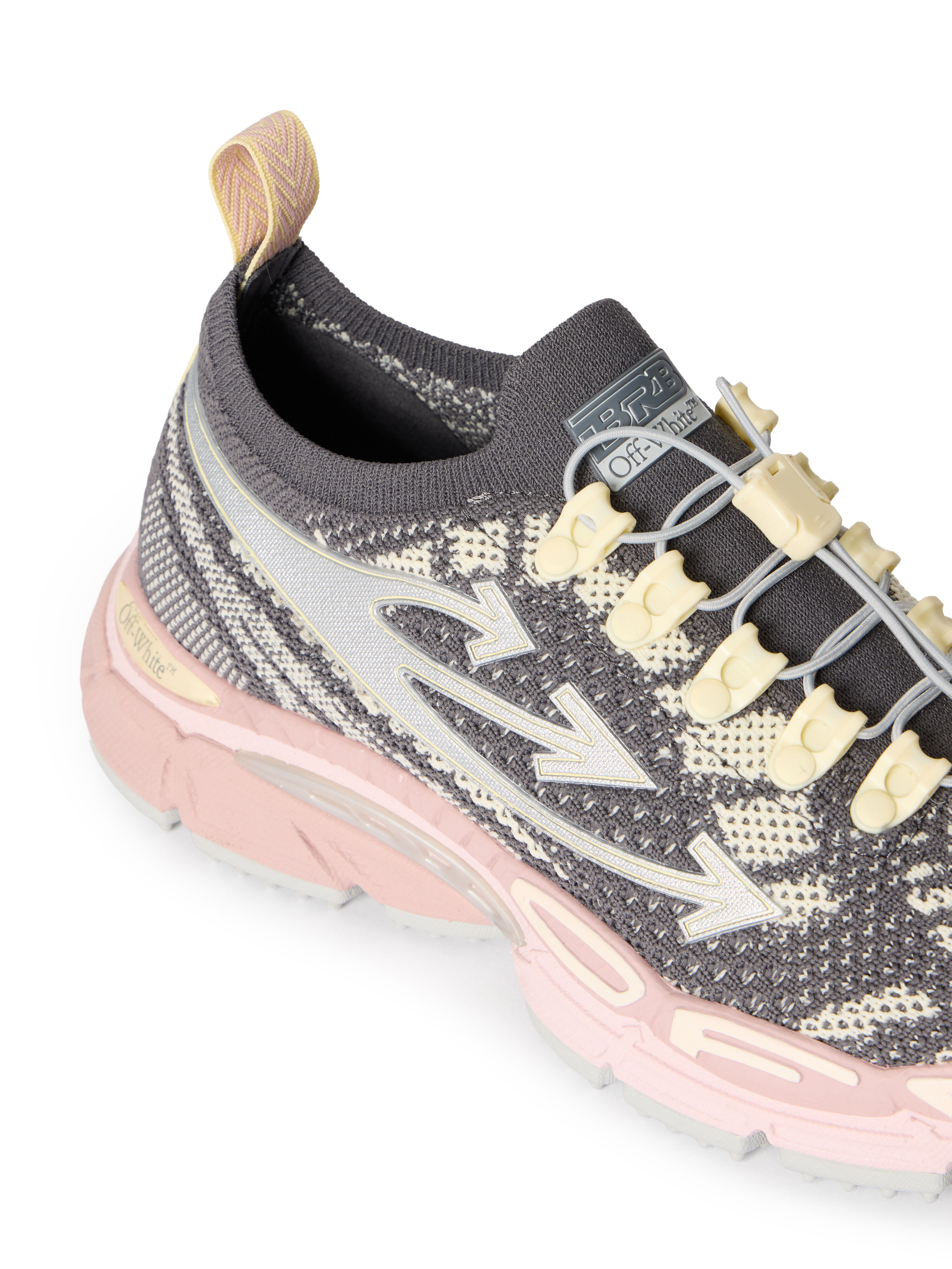 OFF WHITE Be Right Back Knit Sneakers DARK GREY - PINK OWIA28KS26FAB001