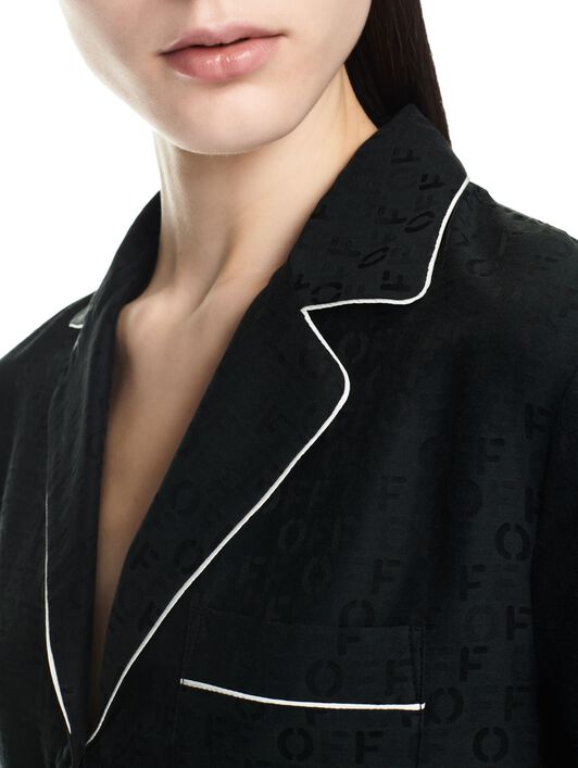 OFF WHITE OFF JACQ PAJAMA LS SHIRT BLACK OWGE016F23FAB002