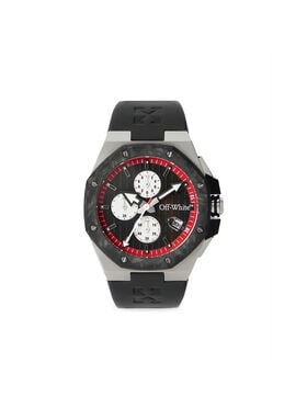 OFF WHITE "Frequency Chrono" Watch Two Tone Silver & Black OW1G016L