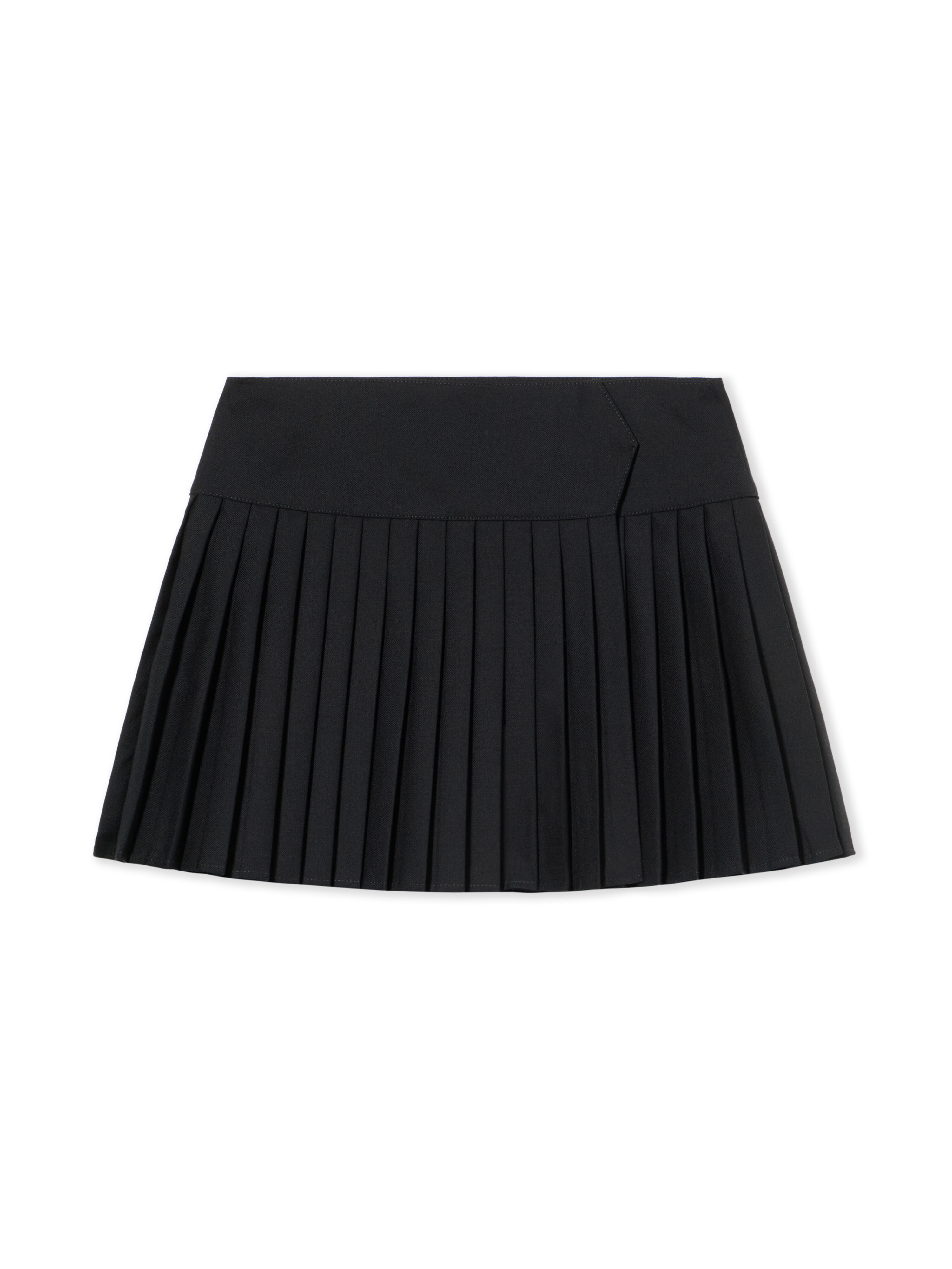 OFF WHITE Big Bookish Pleated Skirt BLACK-ELECTRIC BLUE OWCU01HF25FAB001