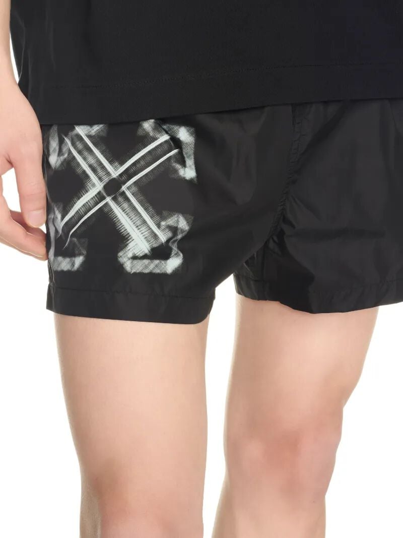 OFF WHITE Black Vibe Arrow Swim Shorts BLACK OMFD014S25FAB004