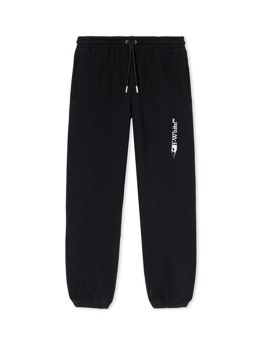 OFF WHITE Ink Arrow Cuffed Sweatpants BLACK - WHITE OMCH057F25FLE002