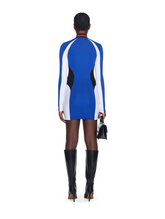 Tech Jersey Mini Dress OFF WHITE Tech Jersey Mini Dress ELECTRIC BLUE-WHITE OWDB559F25JER001