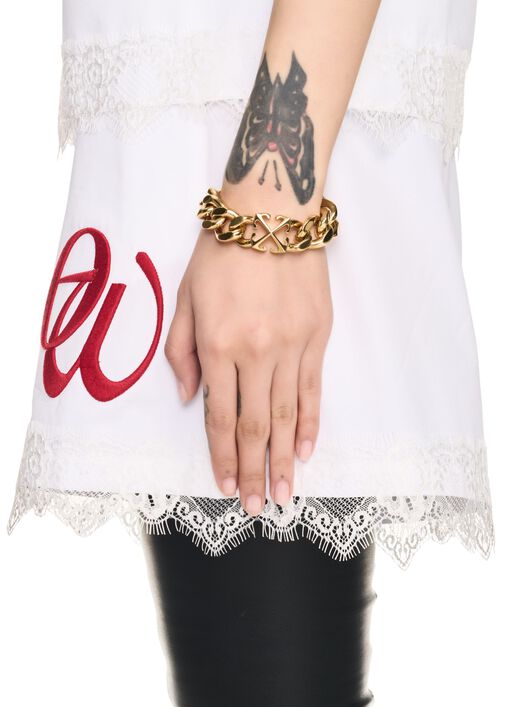 BRACCIALE A CATENA CON MOTIVO ARROW OFF WHITE BRACCIALE A CATENA CON MOTIVO ARROW ORO OWOA12FF24MET001