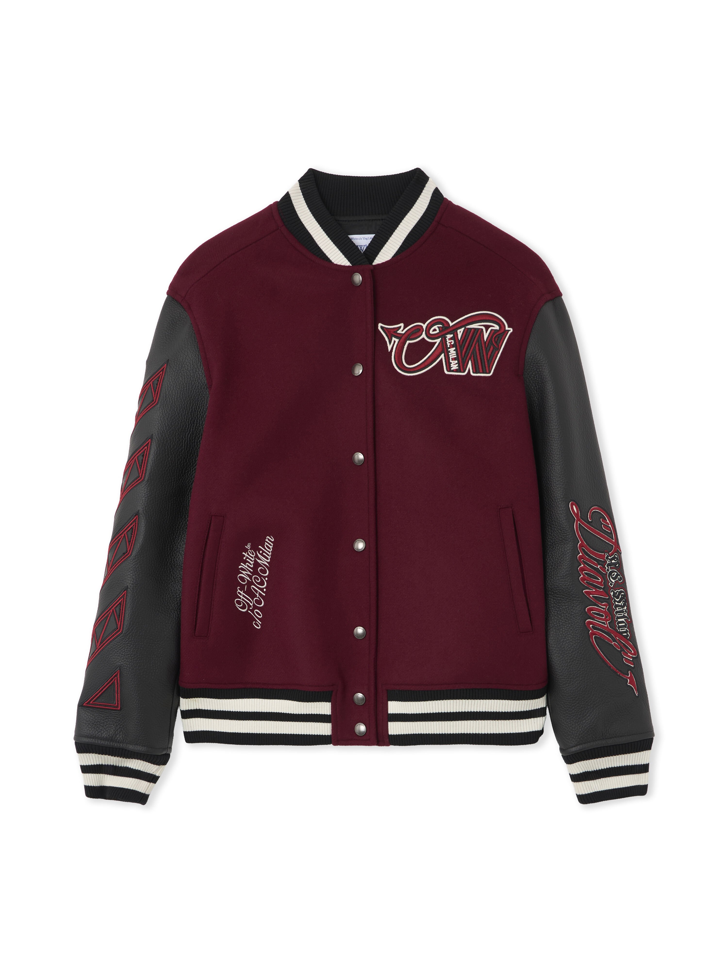AC Milan X Off-White™ Varsity Jacket OFF WHITE AC Milan X Off-White™ Varsity Jacket Black-No Color 29G00568T