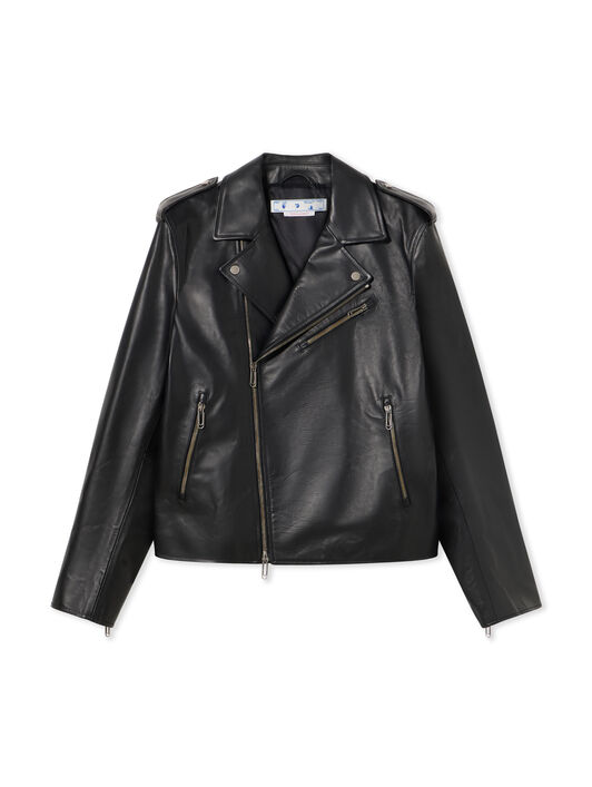 OFF WHITE Diag Tab Biker BLACK WHITE OMJG020C99LEA001