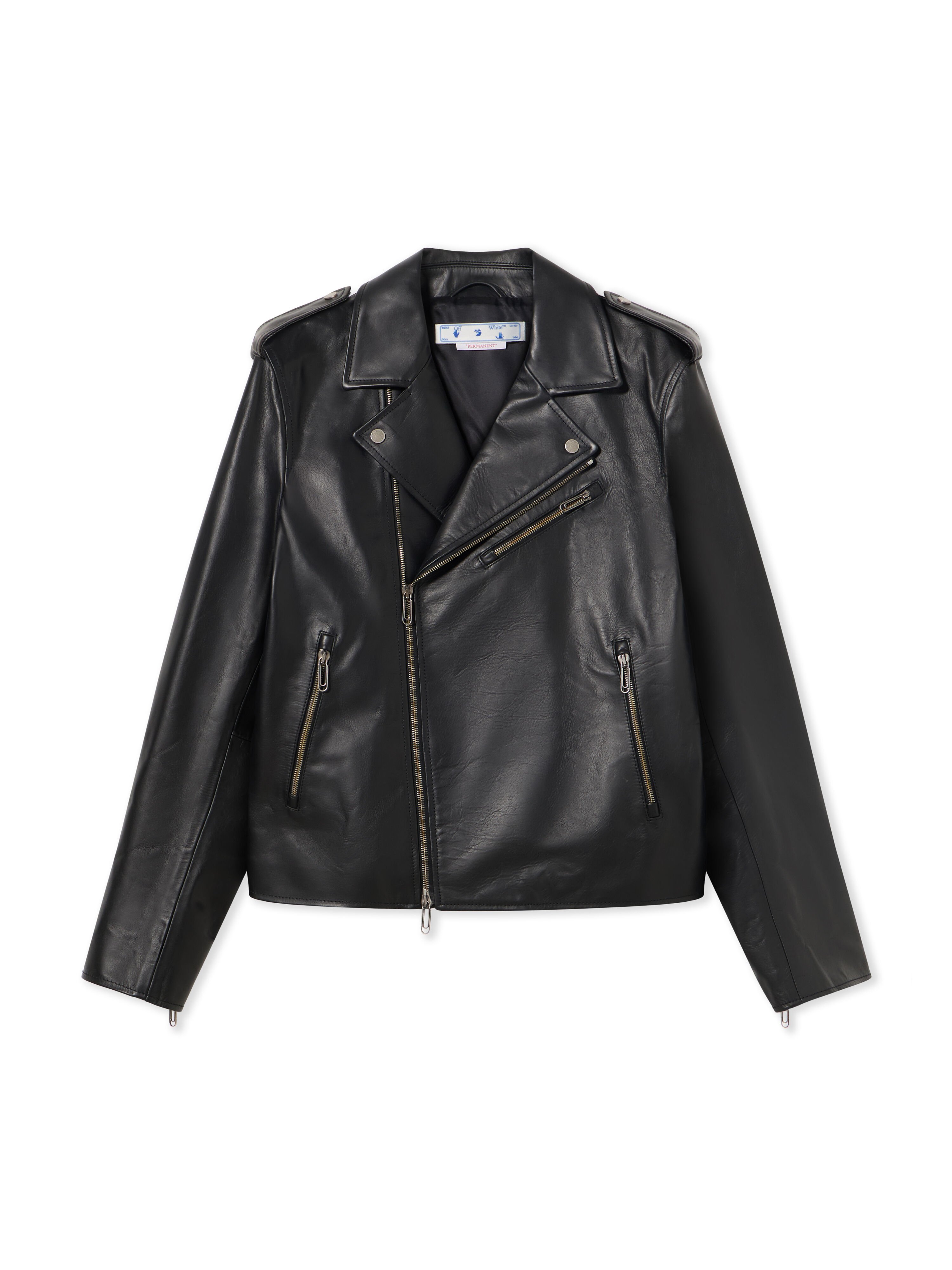 OFF WHITE Diag Tab Biker BLACK WHITE OMJG020C99LEA001