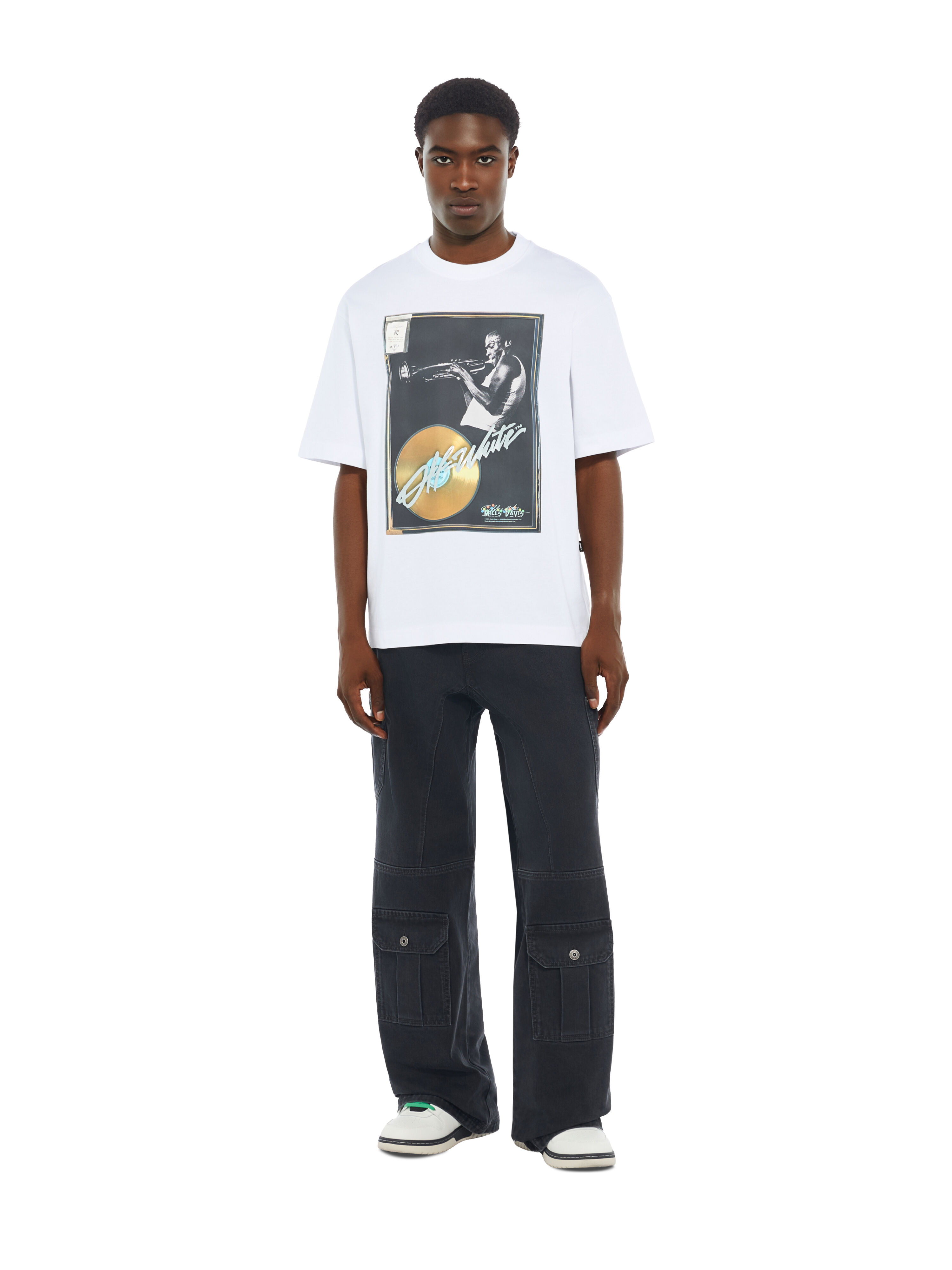 Miles Davis Certified Gold Skate T-Shirt OFF WHITE Miles Davis Certified Gold Skate T-Shirt WHITE 44MAA120W26J003