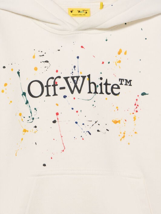 Big Bookish Splat Logo Hoodie OFF WHITE Big Bookish Splat Logo Hoodie WHITE - BLACK OBBB001F25FLE002