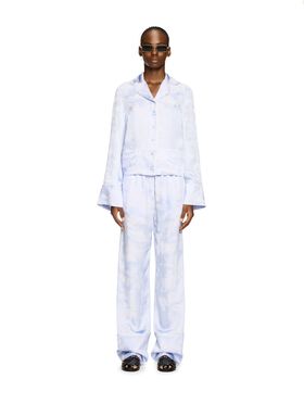 OFF WHITE Pantaloni Stile Pigiama Bianchi Con Motivo Affresco BIANCO OWCA18KS25FAB001